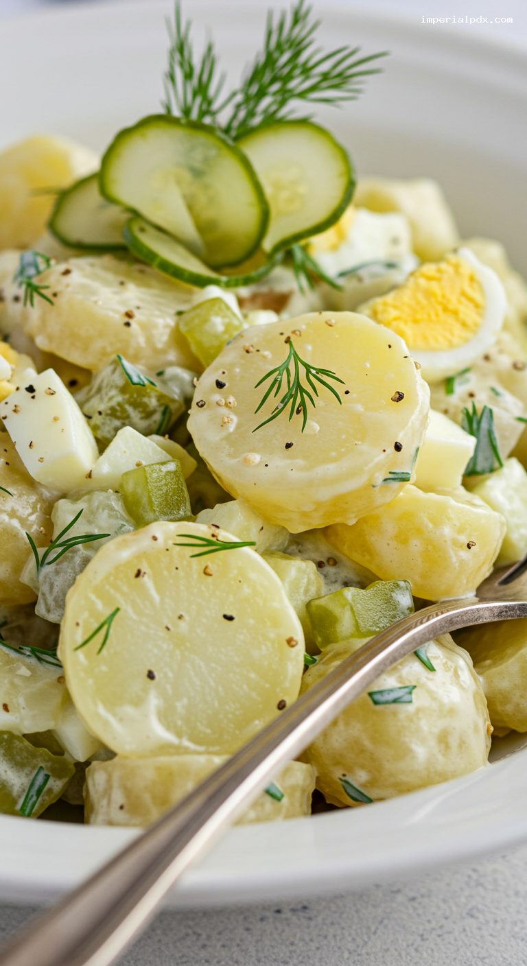 North German Potato Salad with Mayo – Closeup