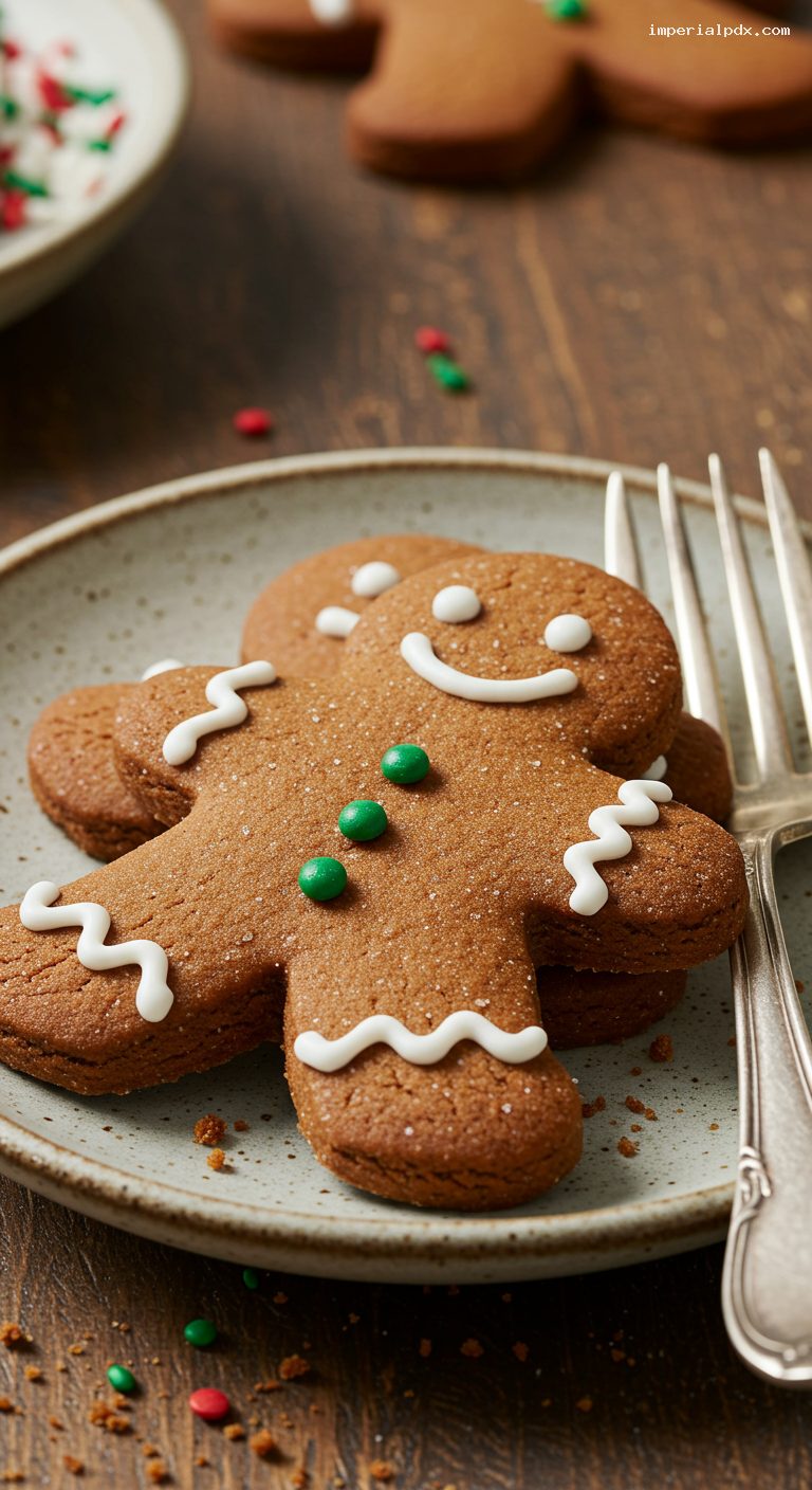 Old-Fashioned Gingerbread Men with Simple Icing – Closeup