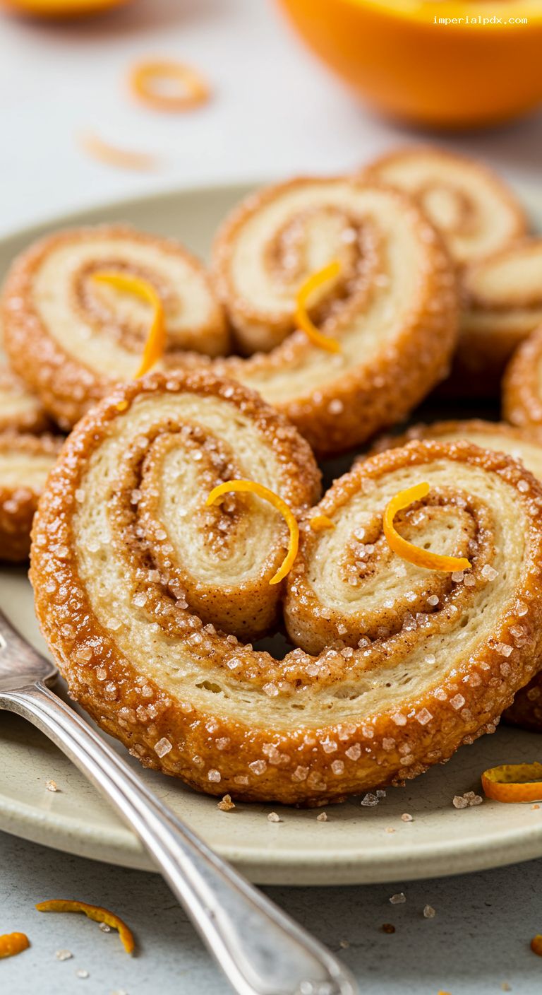 Orange-Zest Palmiers with Cinnamon Sugar – Closeup