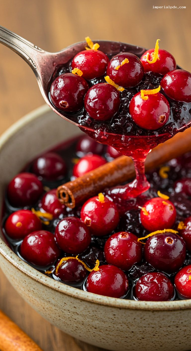 Orange-Zest Whole Berry Cranberry Sauce – Closeup