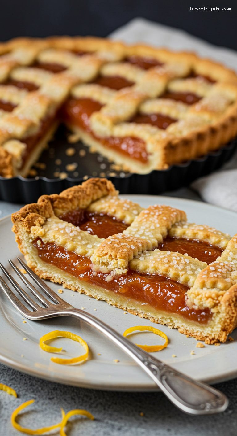 Pastafrola de Membrillo with Citrus Zest – Closeup