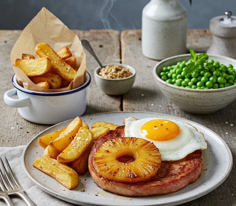 Pub-Style Gammon Steak with Pineapple and Fried Egg