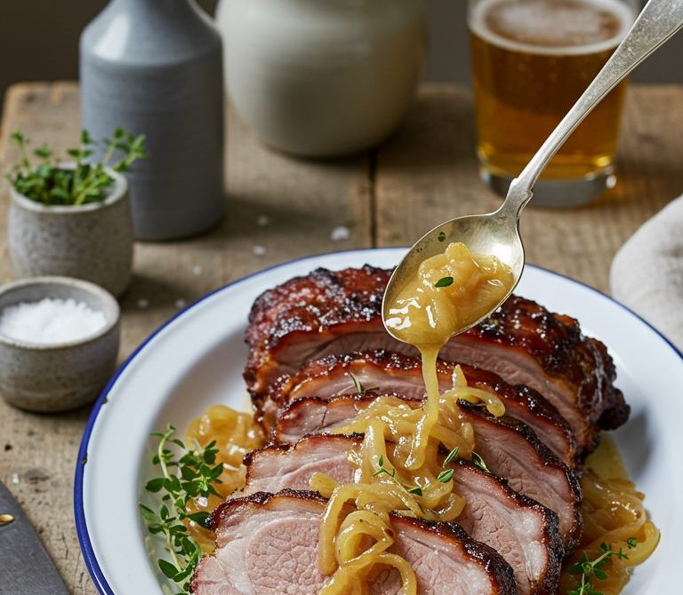 Rhineland Spießbraten with Onion, Garlic, and Beer