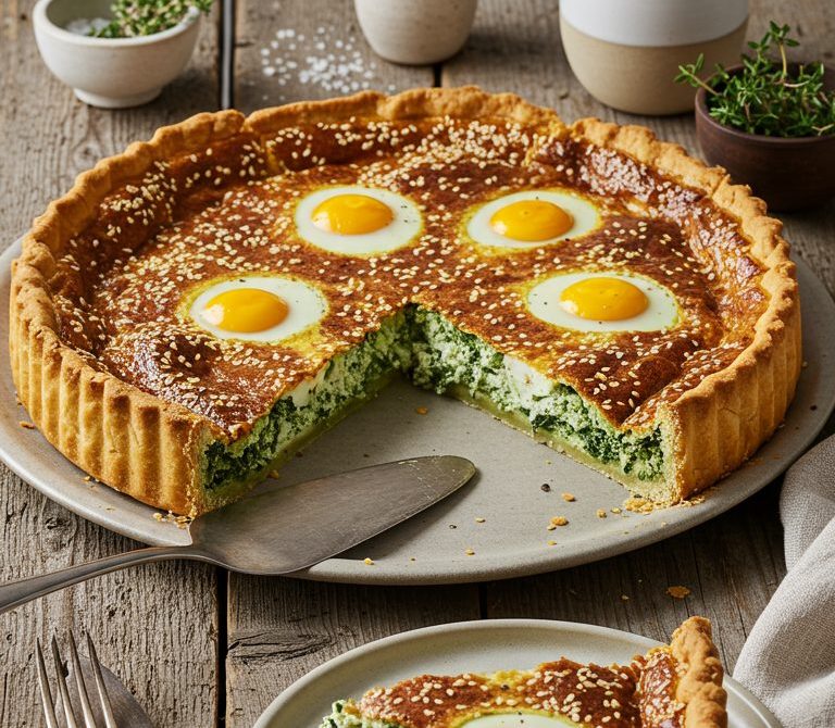 Rustic Pascualina Spinach and Ricotta Pie