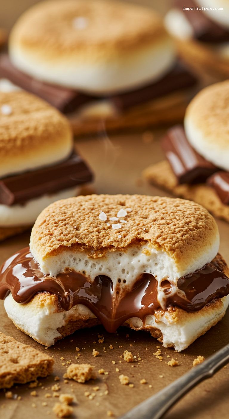 Sheet-Pan S’mores with Flaky Sea Salt – Closeup