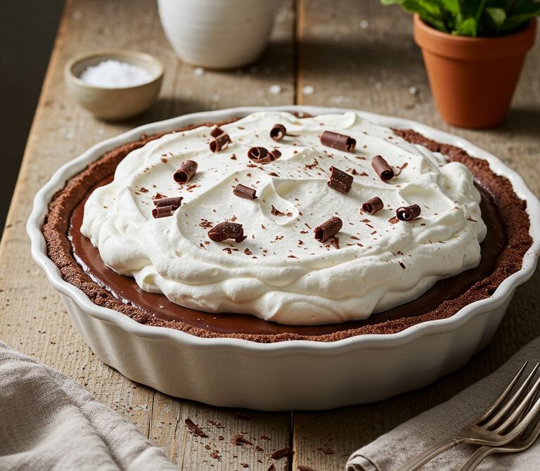 Silky Chocolate Cream Pie with Flaky Crust