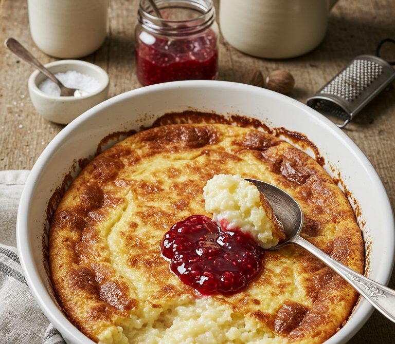 Slow-Baked Rice Pudding with Vanilla and Nutmeg
