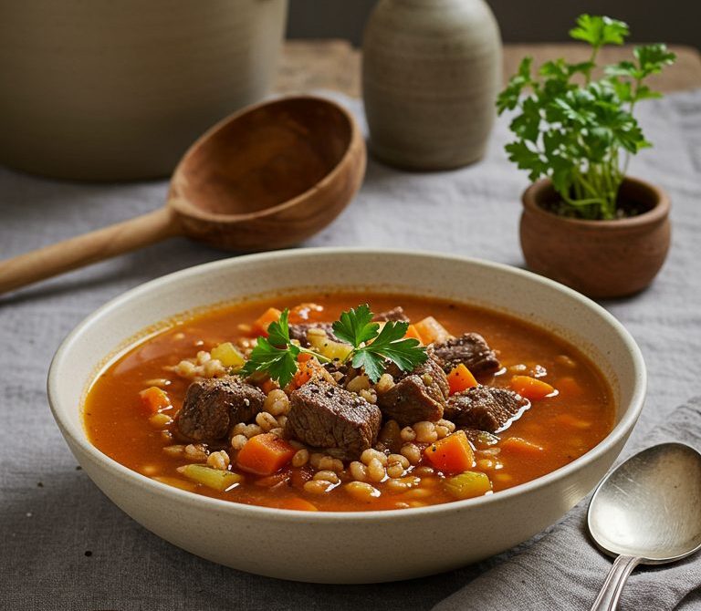 Slow Cooker Beef and Barley Soup