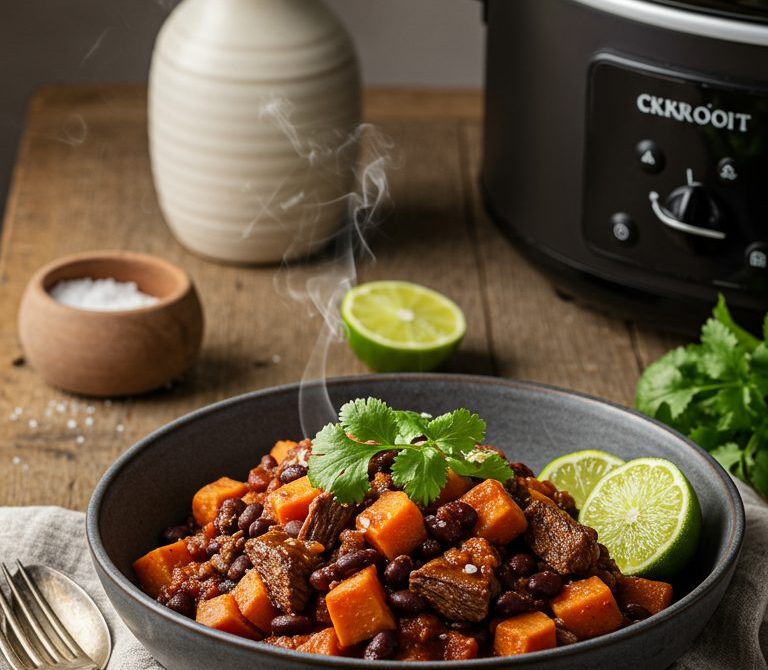 Slow Cooker Chipotle Beef and Sweet Potato Chili