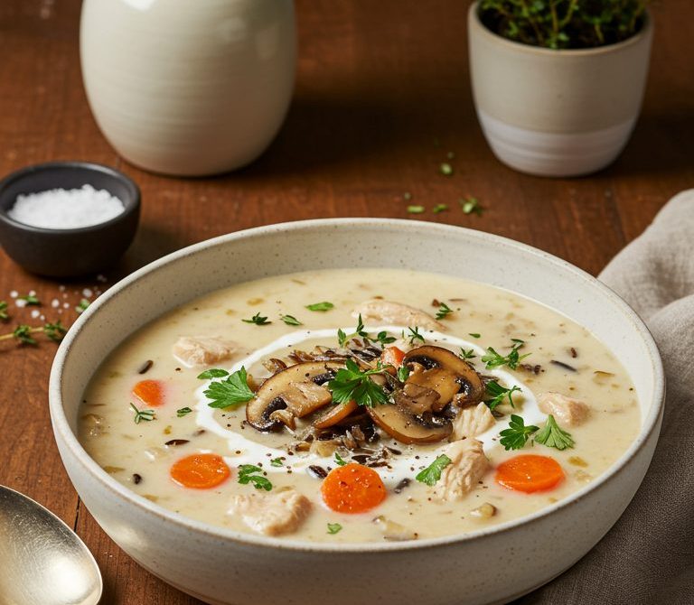 Slow Cooker Creamy Chicken and Wild Rice Stew