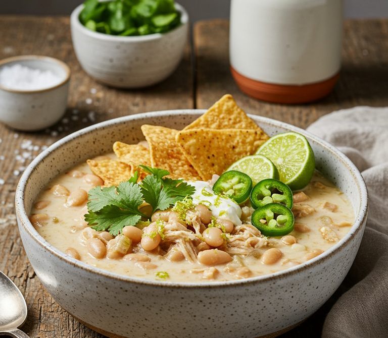 Slow Cooker Creamy White Chicken Chili