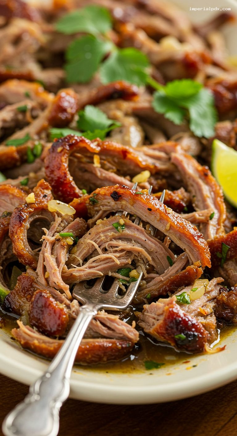 Slow Cooker Cuban Mojo Pork Shoulder – Closeup