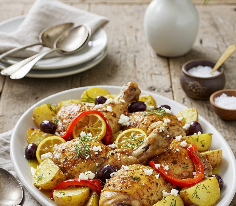 Slow Cooker Greek Lemon-Herb Chicken and Potatoes