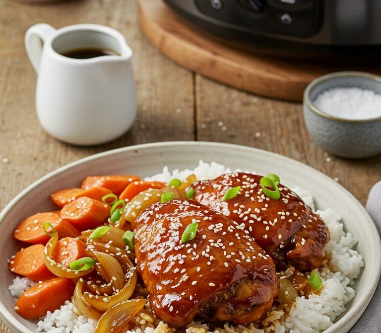 Slow Cooker Honey Garlic Ginger Turkey Thighs