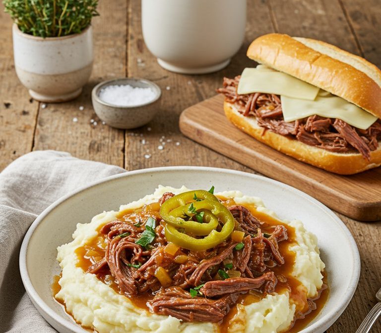 Slow Cooker Mississippi Pot Roast with Pepperoncini