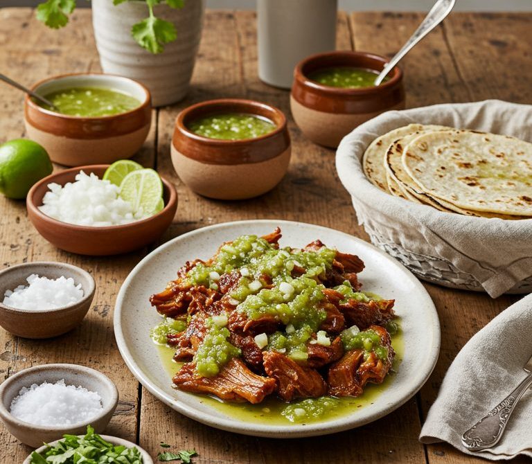 Slow Cooker Salsa Verde Carnitas Tacos