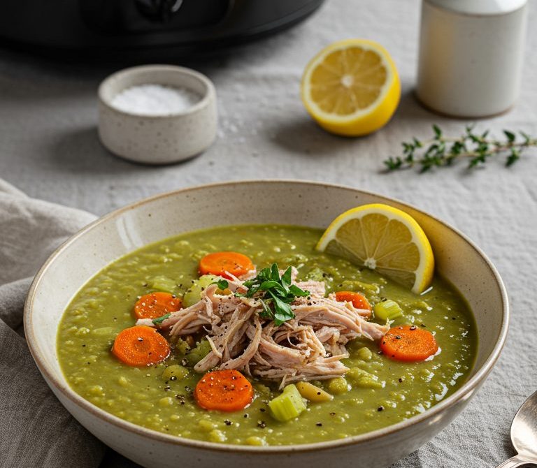 Slow Cooker Split Pea Soup with Smoked Turkey