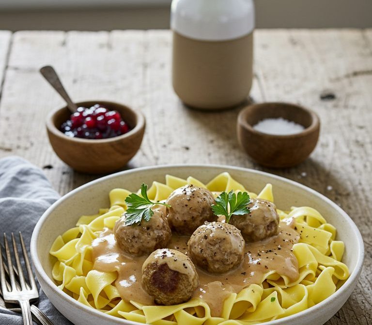Slow Cooker Swedish Meatballs with Creamy Gravy
