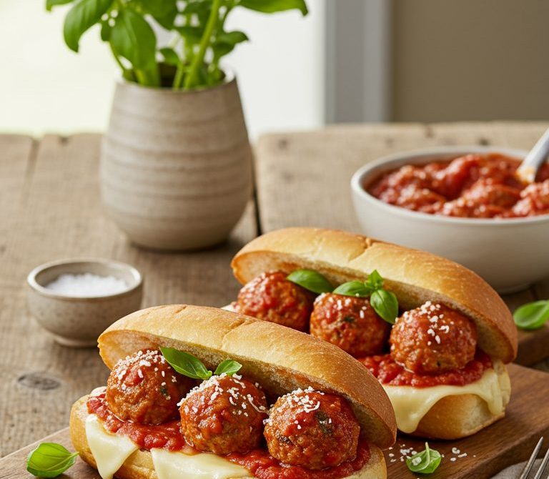 Slow Cooker Turkey Meatball Marinara Subs