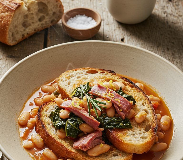 Slow Cooker Tuscan Ham and White Bean Stew