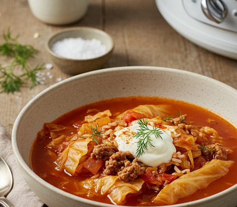 Slow Cooker Unstuffed Cabbage Roll Soup
