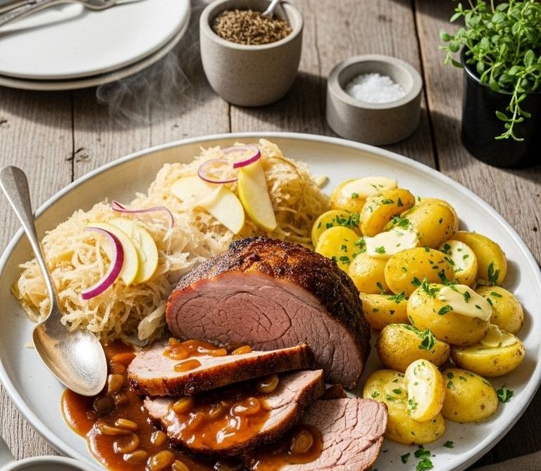 Slow-Roasted Schweinebraten with Dark Beer Gravy
