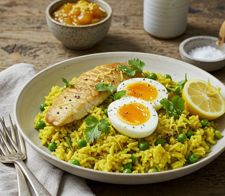 Smoked Haddock Kedgeree with Soft Eggs and Herbs