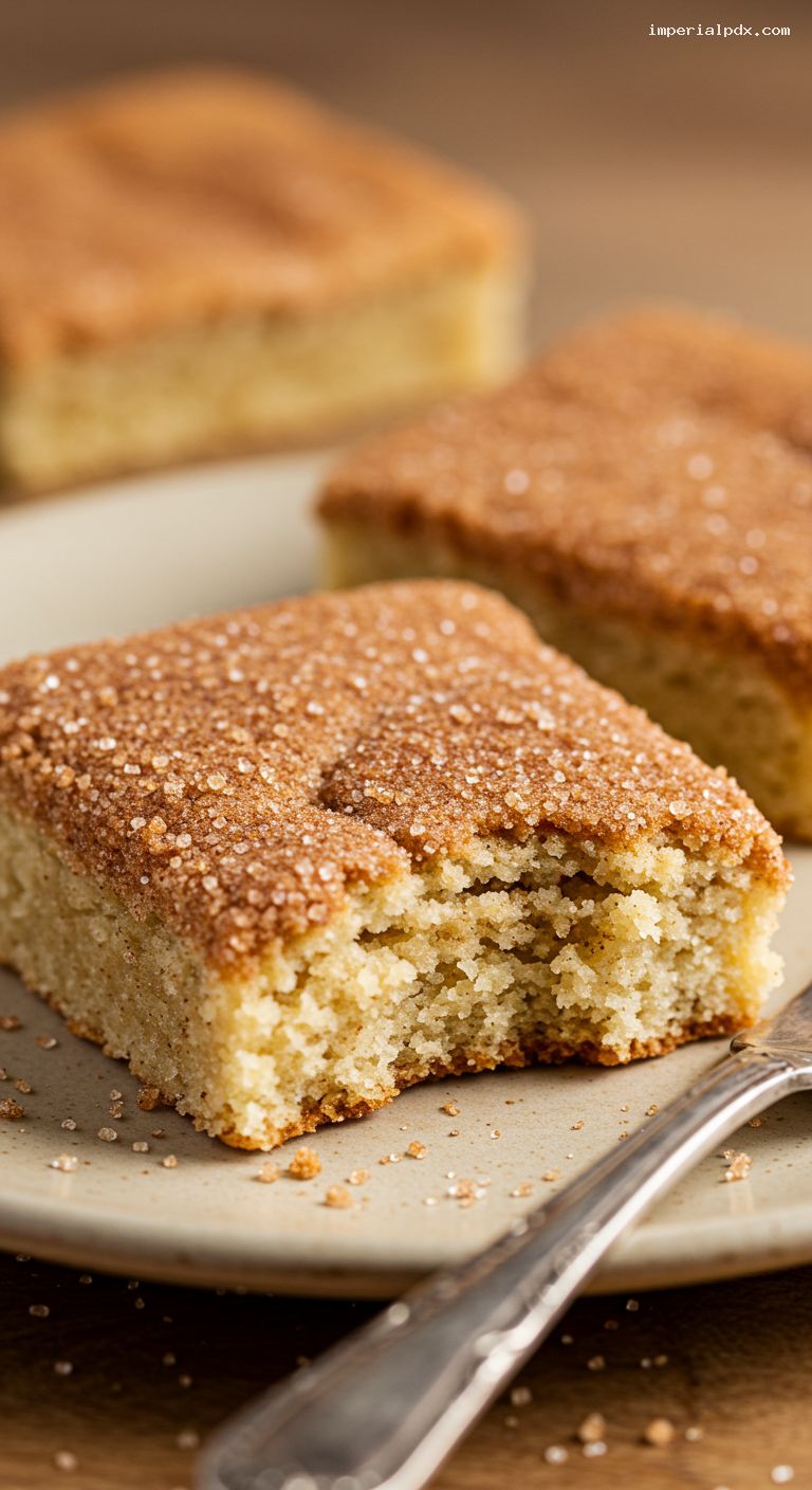 Soft and Chewy Snickerdoodle Cookie Bars – Closeup