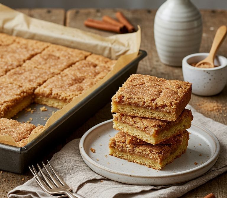 Soft and Chewy Snickerdoodle Cookie Bars