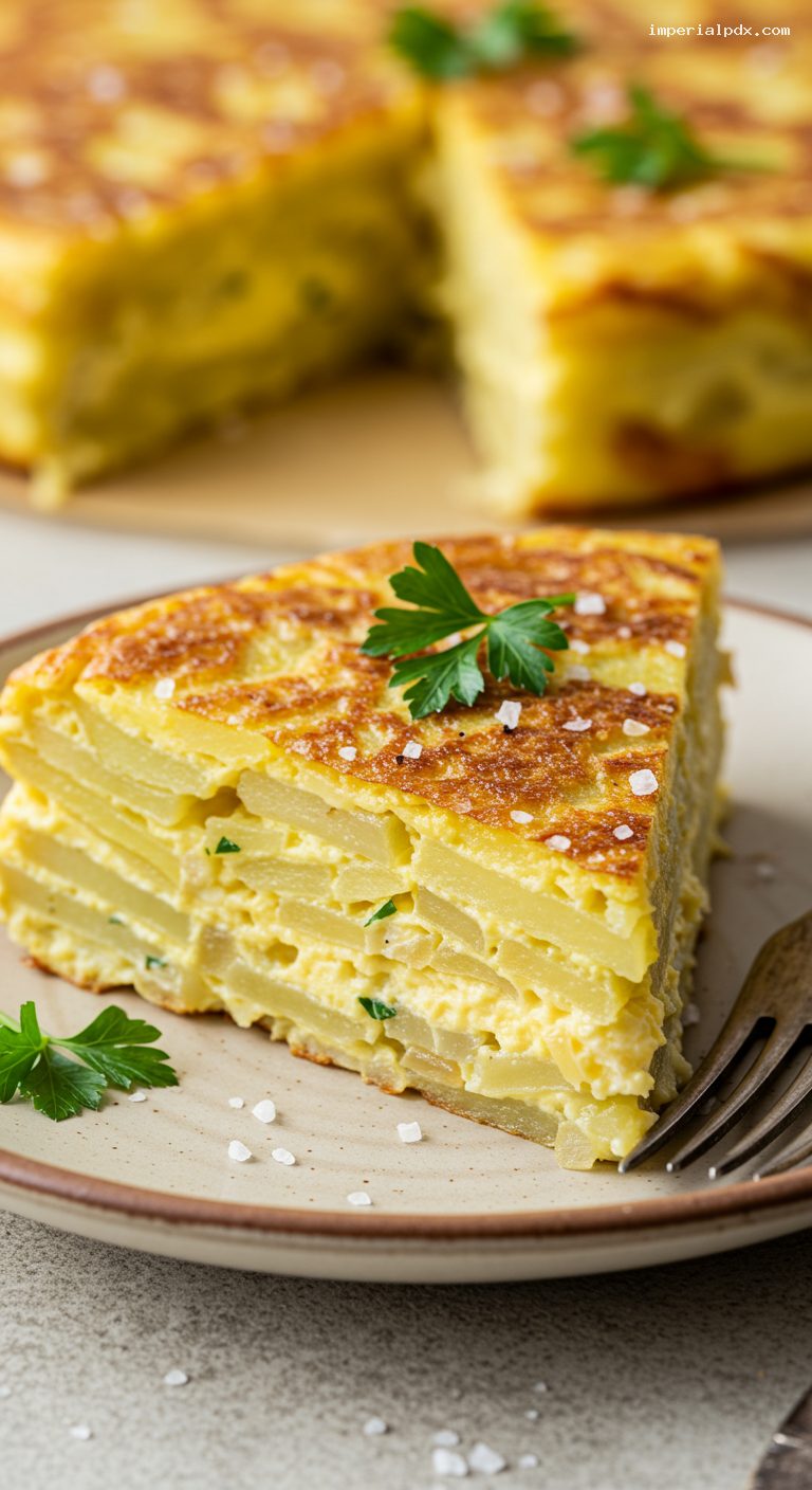 Spanish Potato and Onion Omelet (Tortilla de Patatas) – Closeup