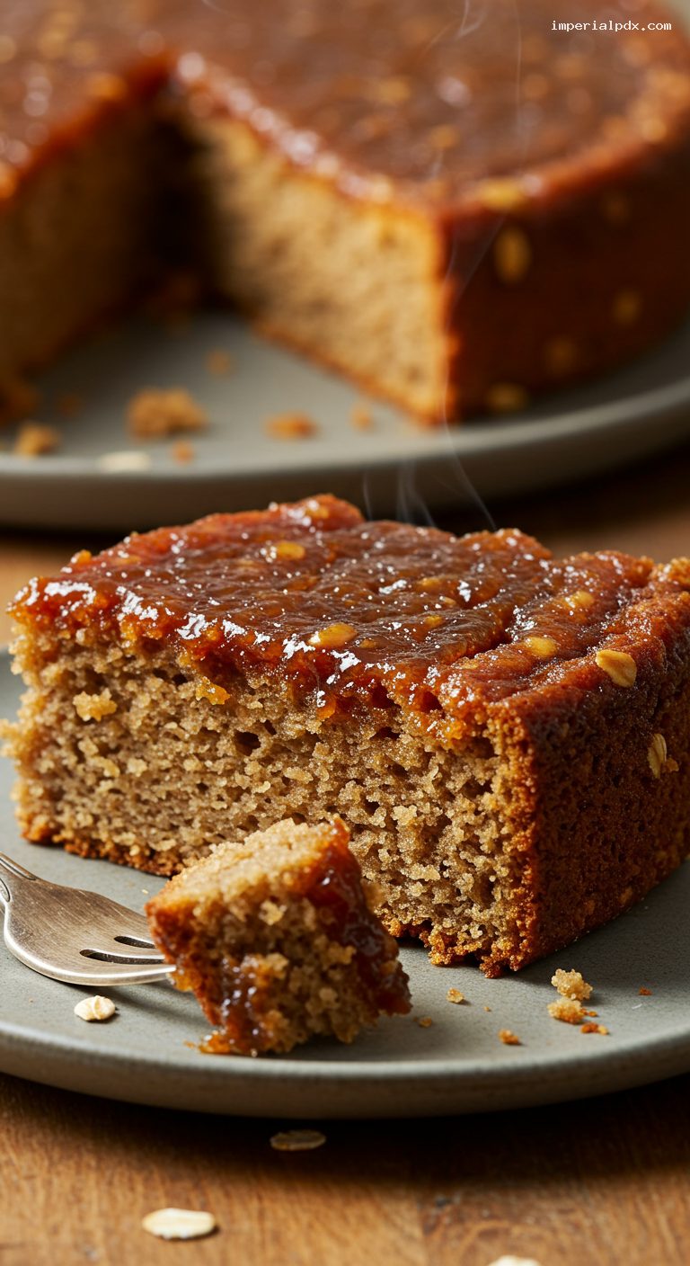 Sticky Treacle Yorkshire Parkin with Ginger – Closeup