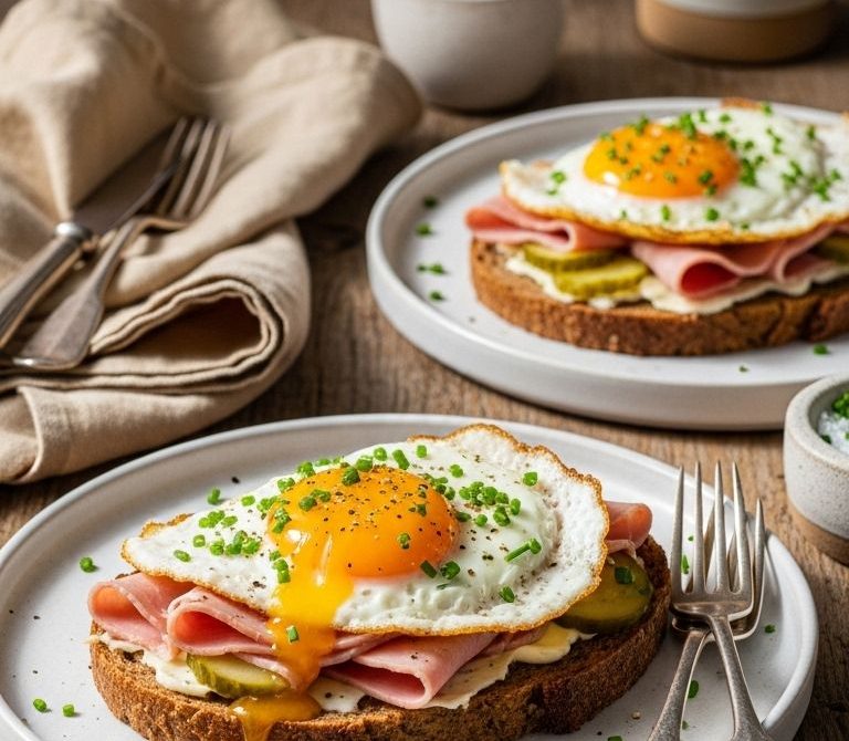 Strammer Max: German Open-Faced Ham and Egg Toast