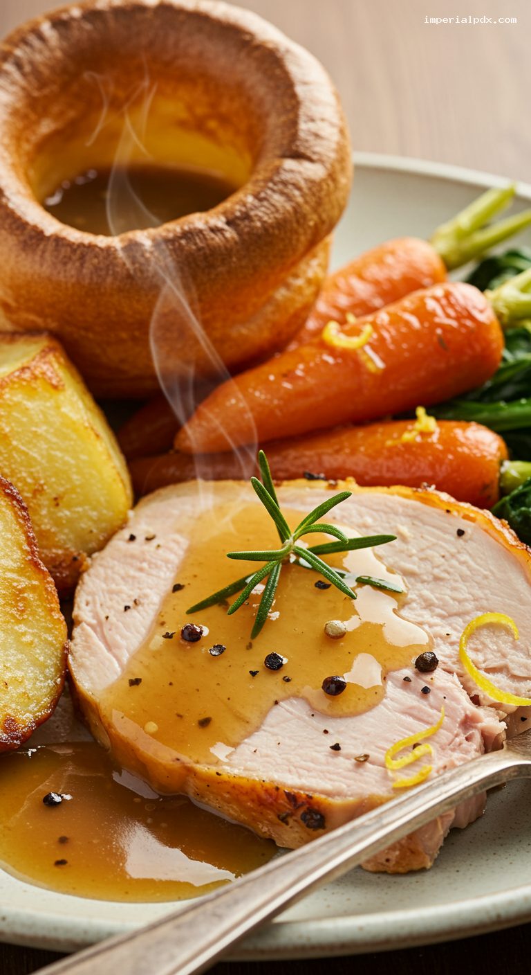 Sunday Herb-Roasted Chicken Dinner with All the Trimmings – Closeup