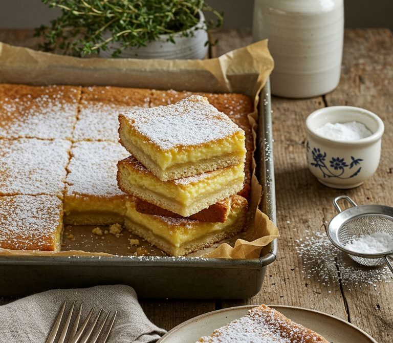 Tangy Vinegar Chess Bars with Shortbread Base