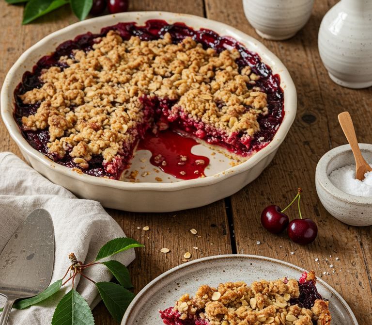 Tart Cherry Crumble Pie with Almond Streusel