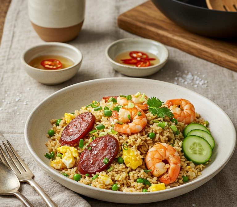 Vietnamese Fried Rice with Lap Cheong and Shrimp