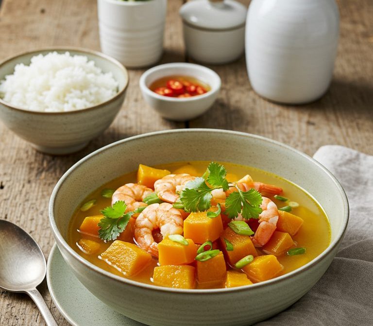 Vietnamese Pumpkin and Shrimp Soup (Canh Bí Đỏ)