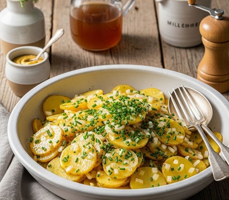 Warm Swabian Potato Salad with Mustard and Chives