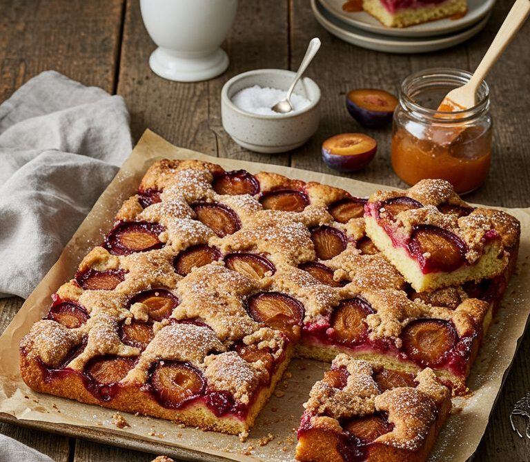 Yeasted Plum Streusel Sheet Cake