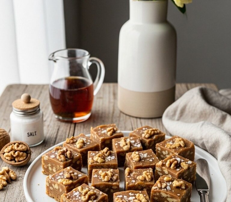 Maple Walnut Fudge with Sea Salt
