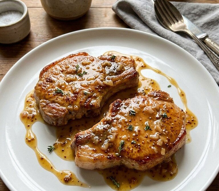 Apple Cider Mustard Pan Sauce With Thyme and Shallots