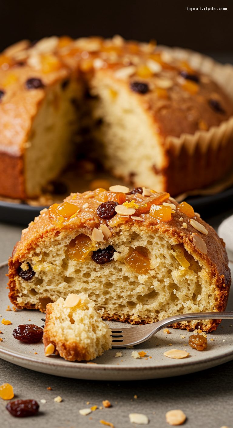 Argentine Holiday Pan Dulce with Citrus and Candied Fruit – Closeup