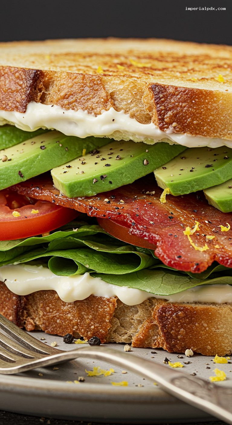 Avocado BLT with Lemon-Pepper Mayo – Closeup