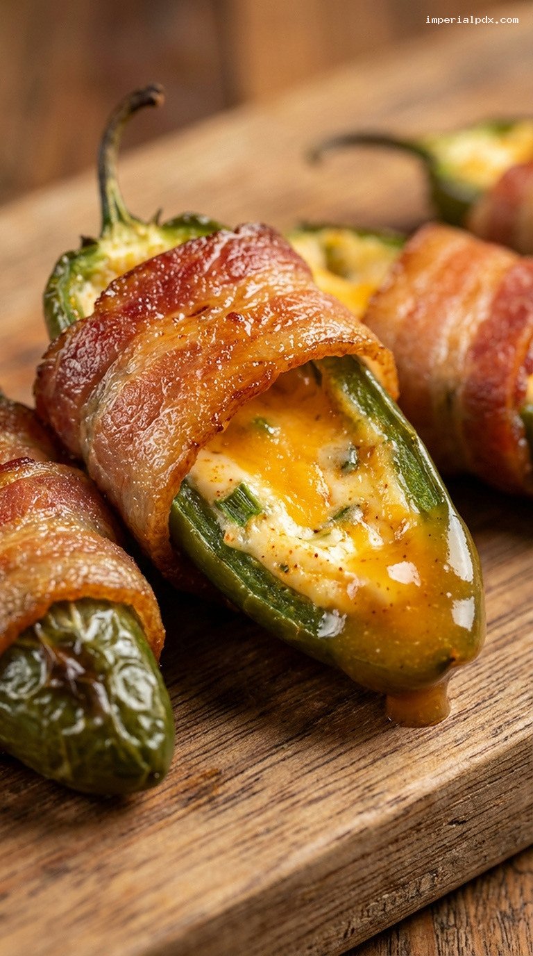 Bacon-Wrapped Jalapeño Poppers With Honey Mustard Dip – Closeup
