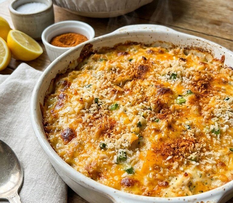 Baked Crab and Cheddar Dip with Old Bay
