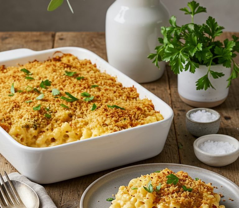 Baked Mac and Cheese with Cheddar-Gruyère Crust