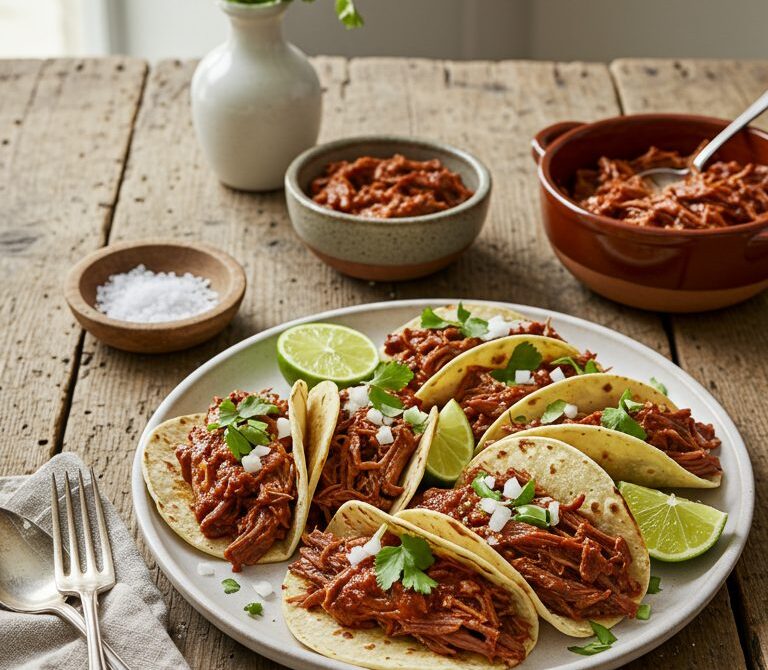 Barbacoa Beef Tacos with Ancho and Lime