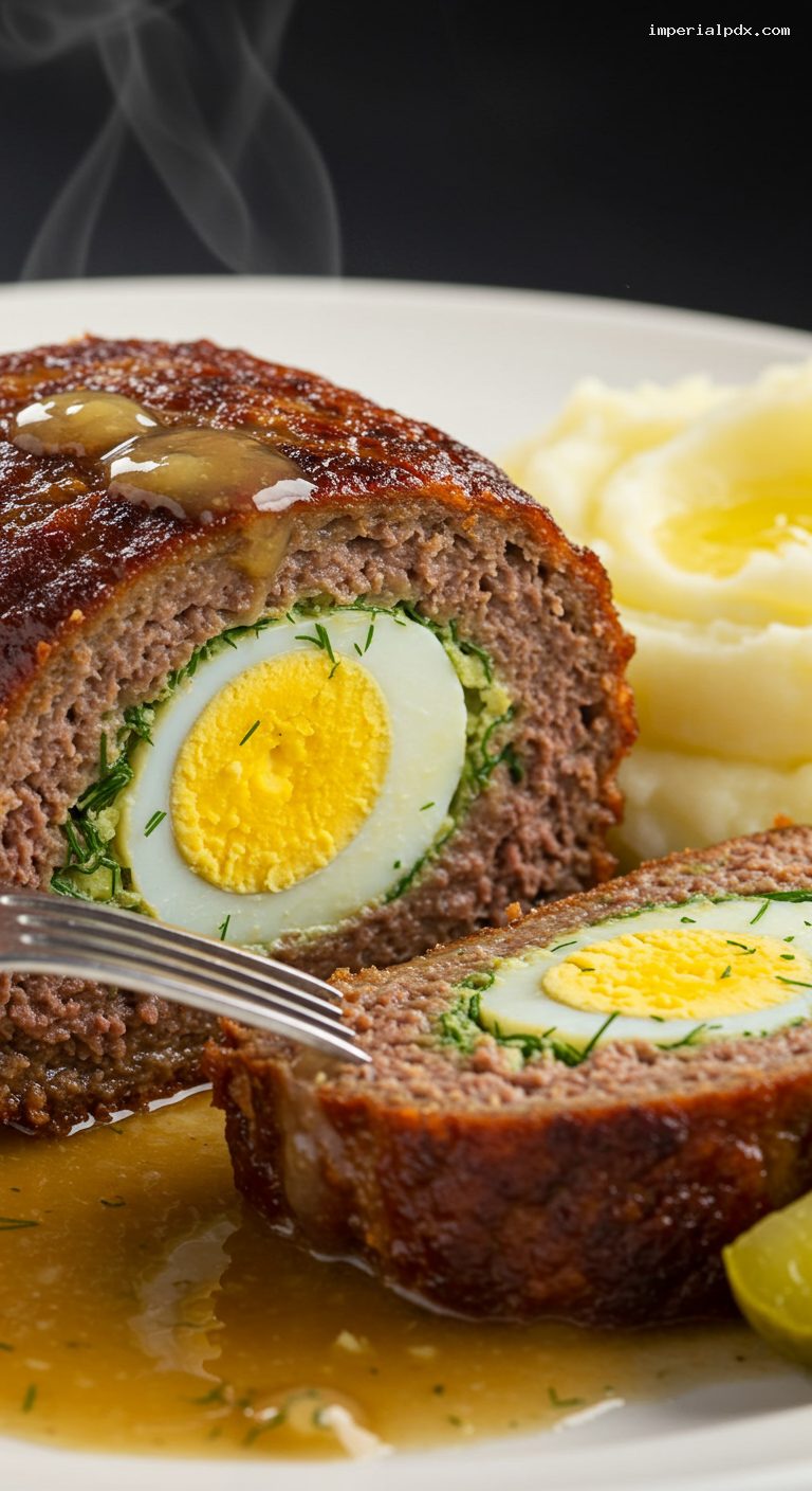 Beef Zrazy with Egg and Dill Filling – Closeup
