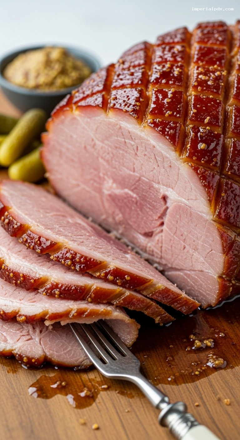 Beer-Glazed Smoked Ham for Sweet-Salty Charcuterie – Closeup