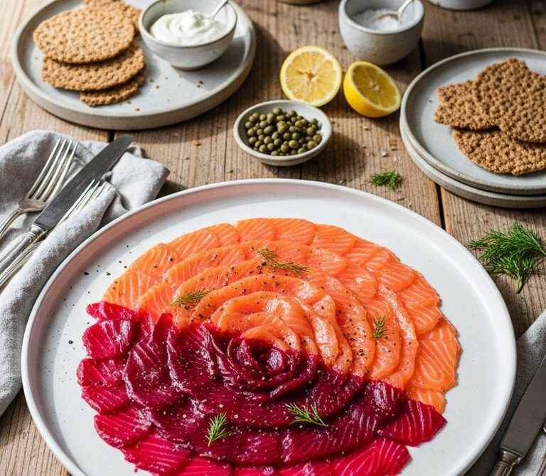Beet-Cured Salmon Gravlax With Dill
